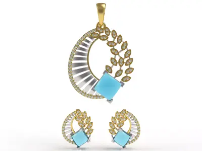 Diamond Pendant Set 23 3D print model