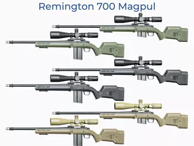 Remington 700 Tactical Modular Sniper Rifle 3D Model Pack