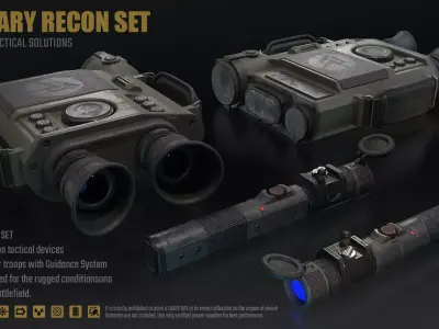 Military Recon Set - Binoculars and Laser Designator Low-poly 3D model