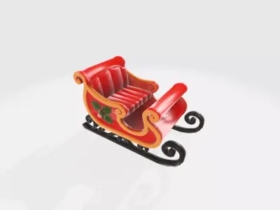 Holiday Sleigh Decorative Model for Art  Low-poly 3D model