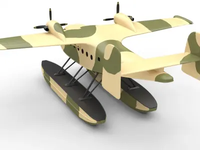 Seaplane 3D model by 3DAssetsKit