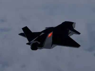 Milli Insansiz Hava Araci KIZILELMA Low-poly 3D model