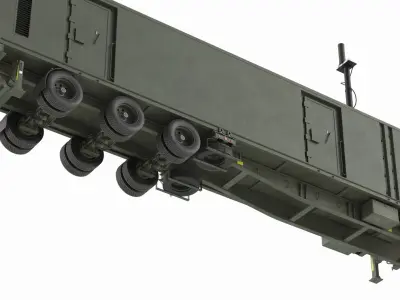 US Army Typhon Battery Operation Center with Antennas Up and Truck M983  purchase 3D model