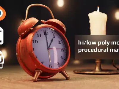 Classic vintage alarm clock Low-poly 3D model