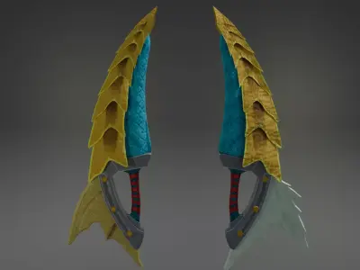 Zinogre Dual Blades  Low-poly 3D model