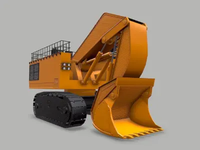 Industrial Vehicle Excavator2 Low-poly 3D model