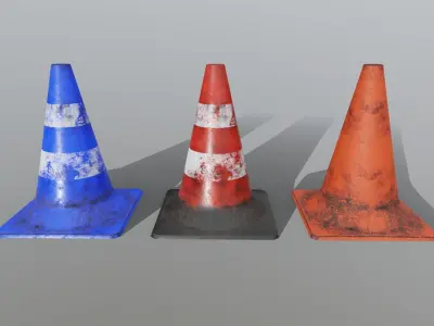 Traffic Cones 3D model purchase
