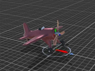 Toy Plane Low-Poly 8 colours Low-poly 3D model