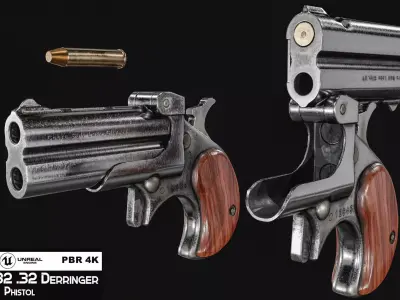 Cobra C32  Derringer  Pistol Low-poly 3D model