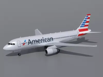 Airbus A320 American Airlines 3D model
