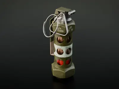Stun and Smoke Grenade 3D Model Pack - Game Ready PBR Mid Poly Low-poly 3D model