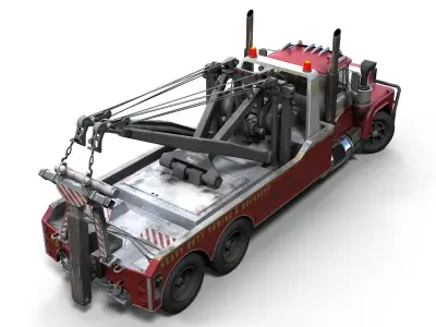Vintage heavy wrecker Low-poly 3D model
