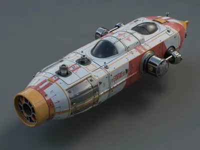Sci Fi Spaceship Low-poly 3D model by zyrox-visuals