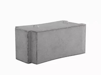 Concrete Traffic Barrier 04 Low-poly 3D model