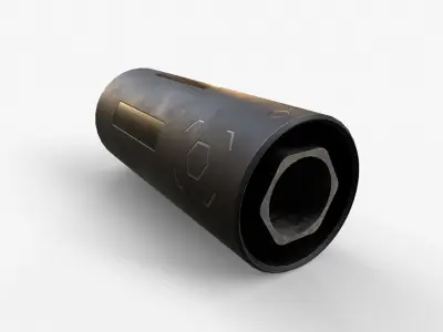 Silencer V5 Low-poly 3D model