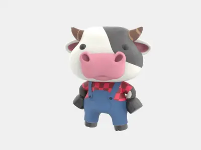 Cute Cow 3D Illustration 3D model 4
