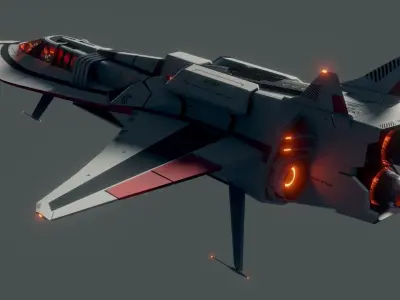 Sillage - space frigate - 3D spaceship model Low-poly 3D model