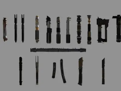 Ultimate Lightsaber Pack - High Definition Bundle 3D model