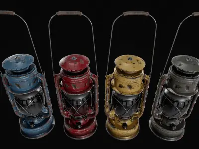 Lantern Pack Low-poly 3D model