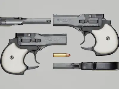 PBR High Standard Derringer Low-poly 3D model