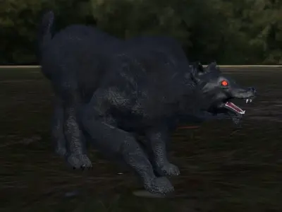 Wild scary wolf Low-poly 3D model