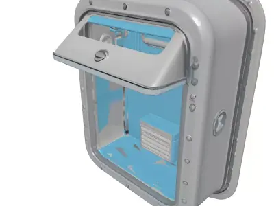 SciFi WallMounted Cryo Display Unit 3D model