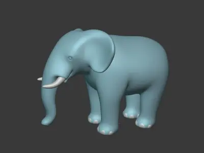 Cartoon Elephant Low-poly 3D model buy