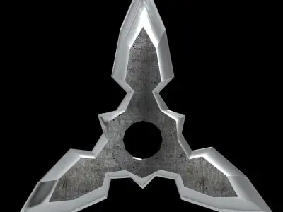 shuriken metal sword Low-poly 3D model