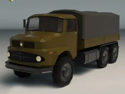 Low Poly Military Truck 03 Low-poly 3D model