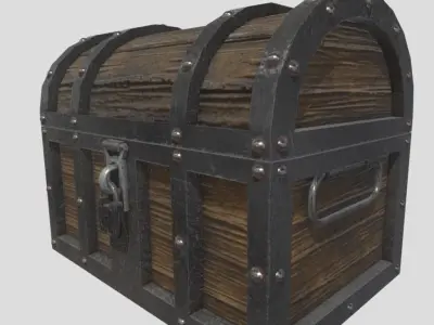 Medieval Low Poly Chest Free 3D model