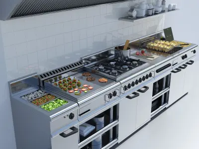 Modular kitchen equipment 1 3D model