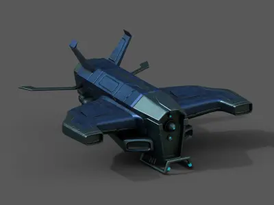 Spaceship starship scifi space fantasy cyborg robot  Low-poly 3D model