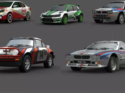 5-Car 3D Model Pack Realistic Game Ready Vehicles purchase