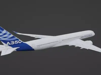 Airbus a350 plane and a320 cockpit 3D model