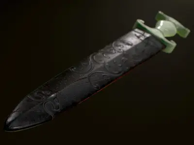 Mughal Jade-handled Khanjar dagger Low-poly 3D model