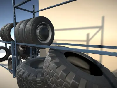 Wheels Mini Pack Low-poly 3D model