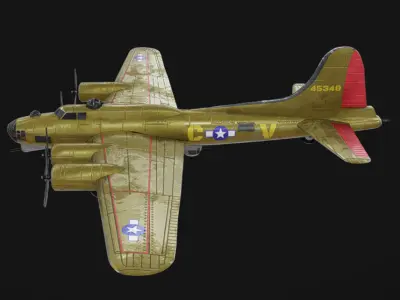 Boeing B-17 Low-poly 3D model