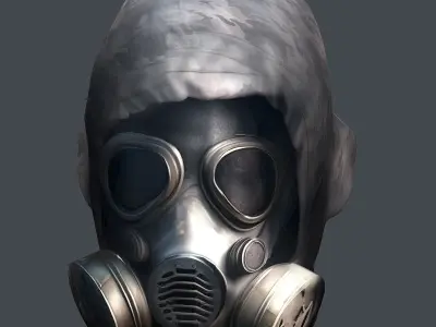 helmet Gas mask 3d model military combat Low-poly 3D model