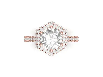 Round stone Fashion-Ring 3D print model
