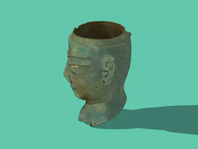 Sanxingdui Bronze Mask Low-poly 3D model