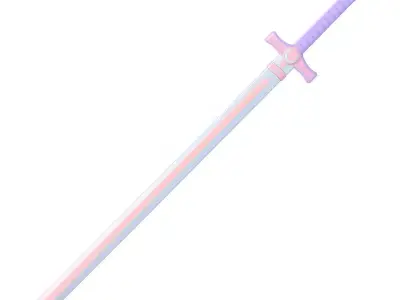 Kawaii Fantasy Pastel Sword 3D Model Low-poly 3D model