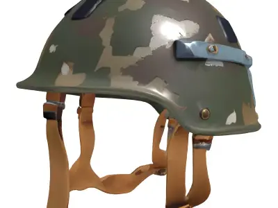 Military Combat Helmet Camouflage Low-poly 3D model