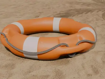 Lifebuoy Ring Life Preserver Low-poly 3D model