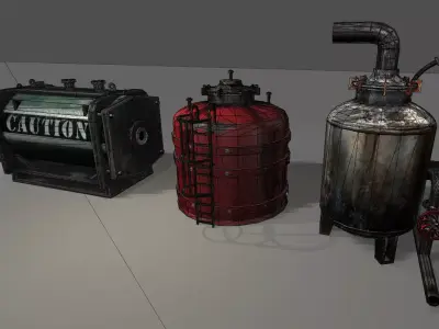 Industrial tanks pack Low-poly 3D model