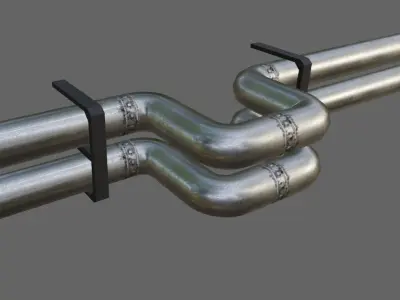 Industrial Tubulation - Pipe - Warehouse - Tubulacao Low-poly 3D model