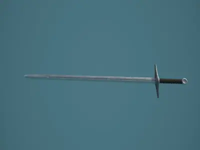 Old Steel Medieval Sword Low-poly 3D model