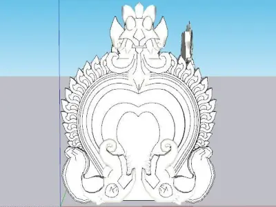 indian temple dome Low-poly 3D model