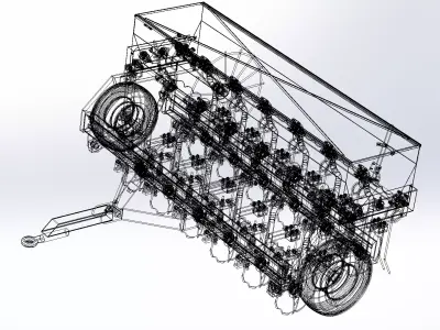 Mechanical Seed Drill   Automatic Seeder 3D model