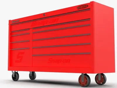 Tool Storage Red Low-poly 3D model