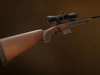 Remington 700 Low-poly 3D model